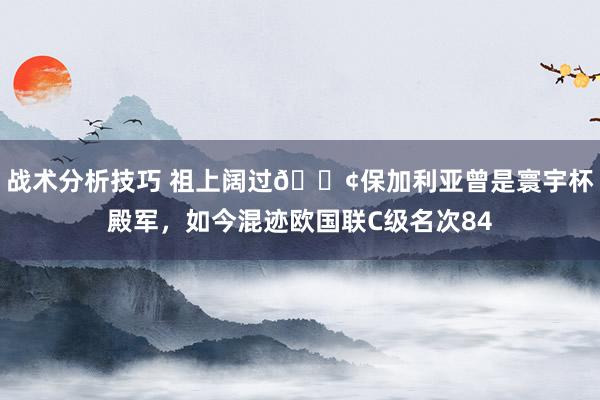 战术分析技巧 祖上阔过😢保加利亚曾是寰宇杯殿军，如今混迹欧国联C级名次84