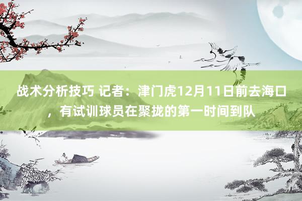 战术分析技巧 记者：津门虎12月11日前去海口，有试训球员在聚拢的第一时间到队