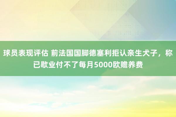 球员表现评估 前法国国脚德塞利拒认亲生犬子，称已歇业付不了每月5000欧赡养费