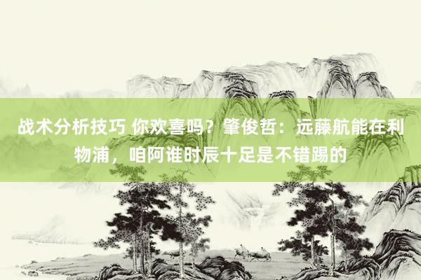 战术分析技巧 你欢喜吗？肇俊哲：远藤航能在利物浦，咱阿谁时辰十足是不错踢的