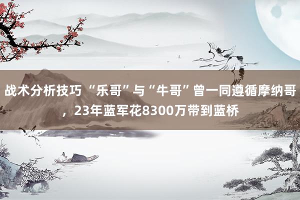 战术分析技巧 “乐哥”与“牛哥”曾一同遵循摩纳哥，23年蓝军花8300万带到蓝桥