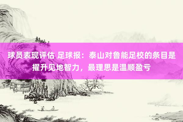 球员表现评估 足球报：泰山对鲁能足校的条目是擢升见地智力，最理思是温顺盈亏